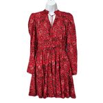 Ulla Johnson  Red Floral ‘Liv’ Mini Dress in “Poppy”, Size 2 Photo 4