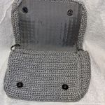 GRAY (SILVER) CROCHETED FABRIC CROSSBODY BUBBLE LIKE DESIGN Photo 2