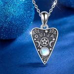Ouija Necklace Halloween Whimsigoth Silver Color Necklace Triple Moon Goddess Photo 1