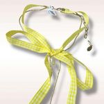 Free People Sitting Pretty Bow Choker Necklace in Yellow Gingham Picnic Spring Photo 5