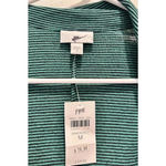 J. Jill Womens Jacket Blazer Size Medium Navy Blue Green Stripe Linen Blend NWT Photo 2