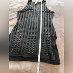 CHA CHA Black Loose Knit Mesh Sleeveless Sweater Mini Dress Cover Up Sz M EUC Size M Photo 5