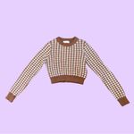 Active USA Houndstooth print cropped knit sweater 🔥 Photo 1