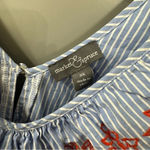 Market & Spruce Stitch Fix l  Blue and White Striped Embroidered Dress Size 3X Photo 1