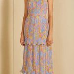 Amur Laine Tiered Floral Evening Gown Painter Scaevola Womens Size 6 Pink Photo 1