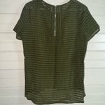 J.Crew  Olive and Black Striped Top Photo 1