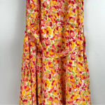 Beautiful NEW Orange Floral Mini Dress Halter‎ Small Side Zip Retro, Size Small Photo 6