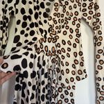 Issa London split Black and Brown Polka Dot Long Sleeve Dress Size 4 Photo 4