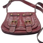 Nine West Burgundy Crossbody Shoulder Bag Small Adjustable Strap Buckle Detail Photo 3