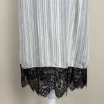 Mono B Black and White Stripe Lace Trim Midi Slip Dress Size‎ Medium Photo 2