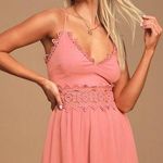 Lulus Take A Moment Light Pink Lace Mini Dress Size Medium Photo 1