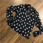 Rag and Bone  Bennett Sheer Floral navy red white Silk Blouse Top designer spring Photo 2