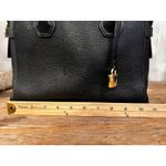 Michael Kors  Mercer Black Pebbled Leather Belted Satchel Handbag Crossbody Lux Photo 13
