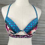 Shade & Shore Bikini Top Boho Style Blue/Pink Multi-34D Photo 0