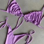 Vincija Swim LILAC PRINT RUCHED STRING TIE V SET Purple Photo 2