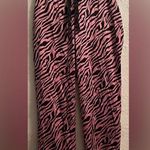 Victoria's Secret Victoria Secret pink/black satiny pajama pants, drawstring waist and pockets; XL Photo 0