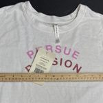 Fabletics Athleisure Gym Cotton Blend Printed Pursue Passion Tee White Small New Photo 5