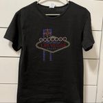 Las Vegas Embellished Black Graphic T Shirt Size M Photo 1