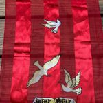 "1 ❤️ LOVE JESUS” Polyester Sheer Stripe Scarf Gold Red White Bible 55” Photo 1