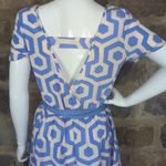 ANNABELLA Dress Geometric Shape Short Sleeve Woman's Size Large Blue White Photo 7