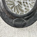 Chico's Rhinestone Teardrop Pendant with Metallic Silver Cord Necklace β¨ Photo 7