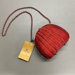 Patricia Nash Purse Spring Red Wicker Melfi Clam Lock Papaya Chain Strap Bag NWT Photo 1