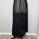 ZARA New Black Tulle Slip Midi Dress Asymmetric Hem with Spaghetti Straps Size M Photo 10