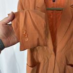 Phillipe Adec Womens Blazer Size 10 Orange Linen Long Sleeve Career Jacket Photo 3