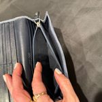 Jimmy Choo Long Wallet Silver Star-Studded with Rhinestones Blue Grey Leather Photo 15