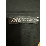 ZARA  Black Short Sleeve Drawstring Hooded Hoodie Mini Tunic Sweatshirt Dress M Photo 4