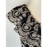 Love Shack Fancy  Black And Cream Pamela Asymmetric One Shoulder Flounce‎ Dress S Photo 10