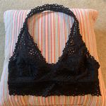 Aerie Black Lace Halter Bralette Photo 4