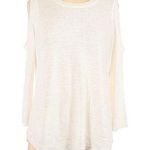 Chico's Chico’s white cold open shoulder sweater 2 large New NWT L RARE HTF GORGEOUS Photo 0