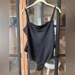 SKIMS  bodysuit square neck seamless sheer satin sheen thong onyx adjustable Photo 1