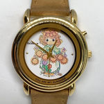 Vintage 90s Valdawn Precious Moments musical Watch 33mm Gold Tone running Photo 0