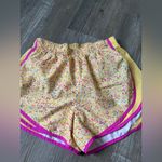 Nike  Dri Fit Running Shorts Yellow Pink Confetti Size S Photo 1