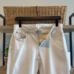 Eileen Fisher  Mid-Rise White Slim Leg Raw Hem Ankle Jeans, 4 Photo 6