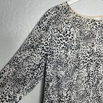 Essential Soma Women L White Black Animal Print Long Sleeve Tee Boat Neck Lounge Photo 3