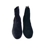 ZARA  Womens Sz 36 US 6 Suede Leather Cowboy Ankle Boots Black Block Heel Booties Photo 2