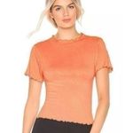 Free People Movement Women’s Madeline Funnel Baby Tee Lettuce Hem Size M/L Orange Size M Photo 0