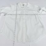 LL Bean White Stripe Long Sleeve Button Up Cotton Seersucker Shirt LARGE PETITE Size undefined Photo 6