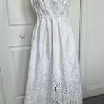 Madewell  Eyelet Lace Tank Midi Dress in Poplin White Size 00 Photo 6