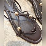 Anthropologie | NWT Leather Embellished Tie-Up Sandals in Brown Photo 2