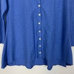 Vintage Cut Loose Top Womens XS Linen Cotton Oversize Beachy Lagenlook Old Money Blue Photo 4