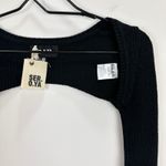 SER.O.YA Ribbed Knit Shrug Sweater Long Sleeve Open Crop Black Balletcore XS NWT Photo 5