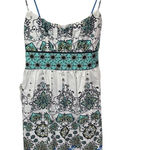 Rampage  White Blue Green Floral Print Dress Women's Size 3 Sleeveless Mini‎ Photo 0