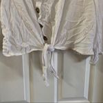 Indulge White Scoop Neck Tie Knot Front Crop Top M Photo 5