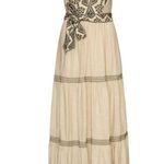 PatBo EMBROIDERY MAXI DRESS sz 2 Tan Photo 2