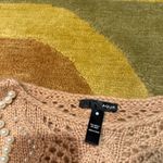 AQUA Bloomingdales Tan Pearl Cable Knit Sweater Crewneck Women’s Size Medium Photo 1