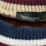 ZARA | Burgundy Faux Fur Crewneck Sweatshirt Small Striped Photo 3